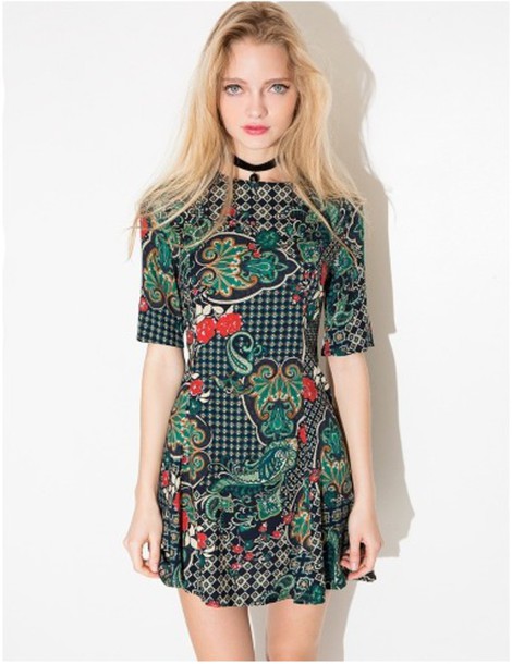Fashion European Africa Printed Casual Wear Women Dress