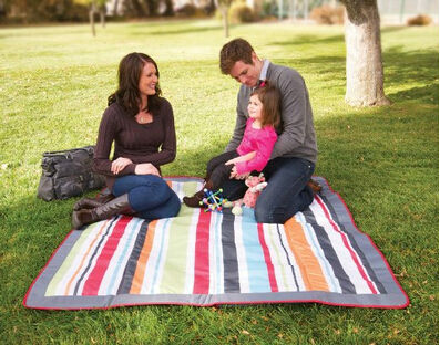 Nylon Strap Portable Printing Polar Fleece Picnic Blankets