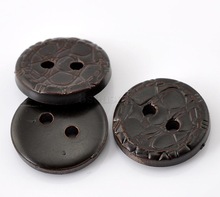 Round Dark Brown Two Holes