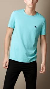 soft cotton pique blue t shirt