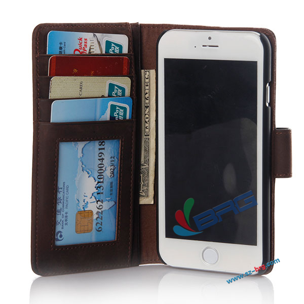 BRG-High quality multi-function book leather case for iphone 6,wallet stand case for iphone 6 