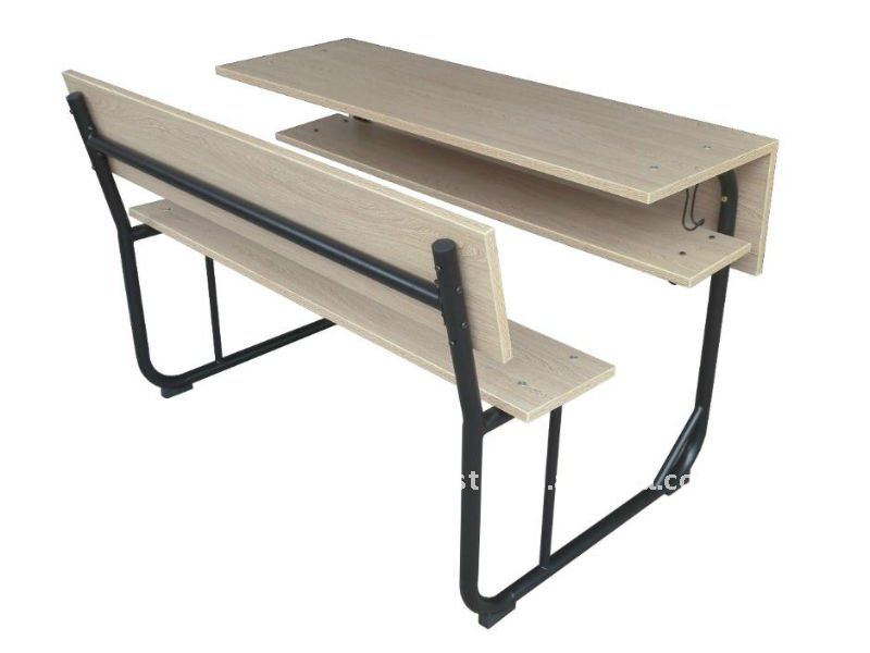 Double school desk and bench
