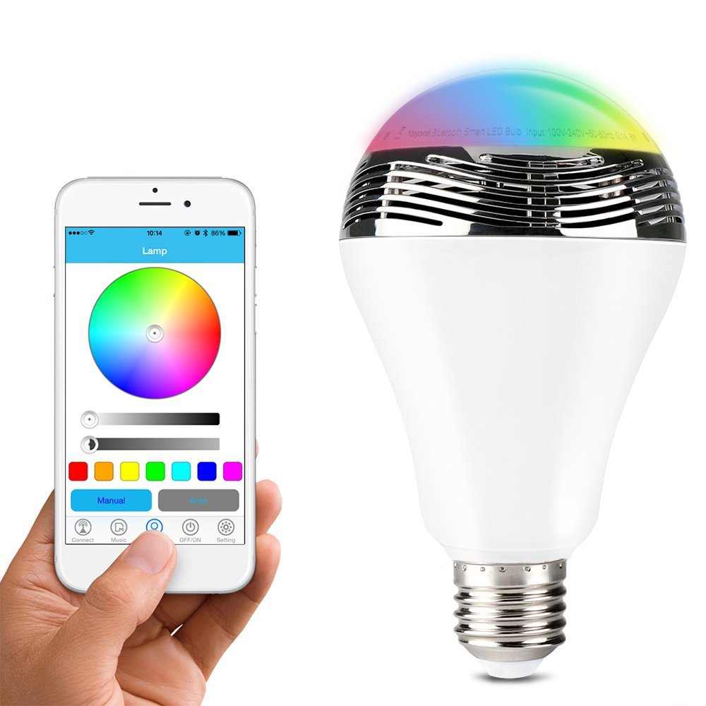 Wireless Bluetooth 4.0 Smart LED Light Speaker App For Android + IOS Smart Devices E27 Screw Base led bulb lamp