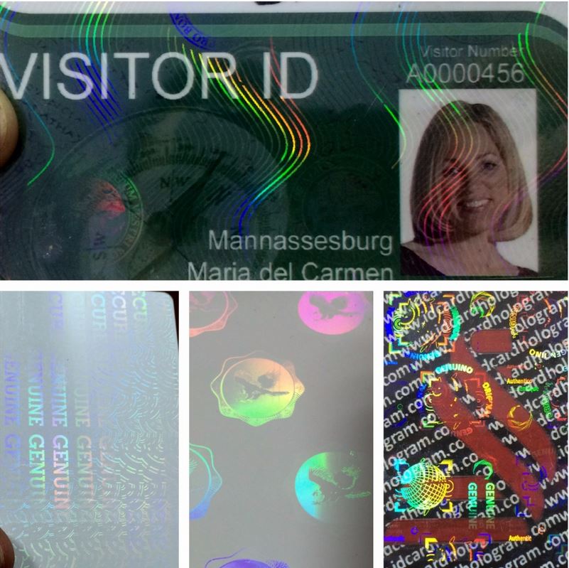 holographic security overlay for all plastic pvc printed cards  image